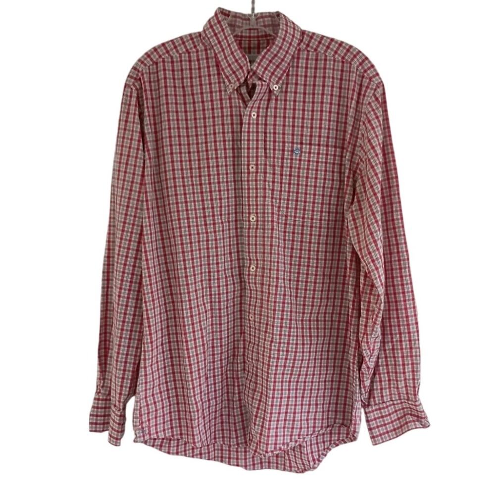 Men's Southern Tide Plaid Button Up Long Sleeve Classic Fit Shirt Medium